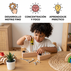 FocusCraft - Set de Jeu Montessori en Bois pour Enfants