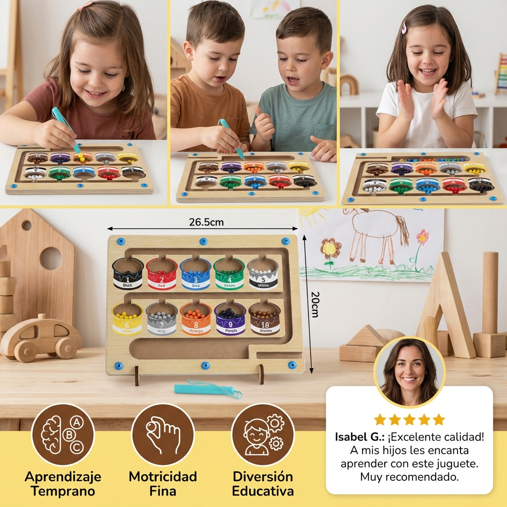 BrightLearn - Tableau de Comptage Magnétique en Bois