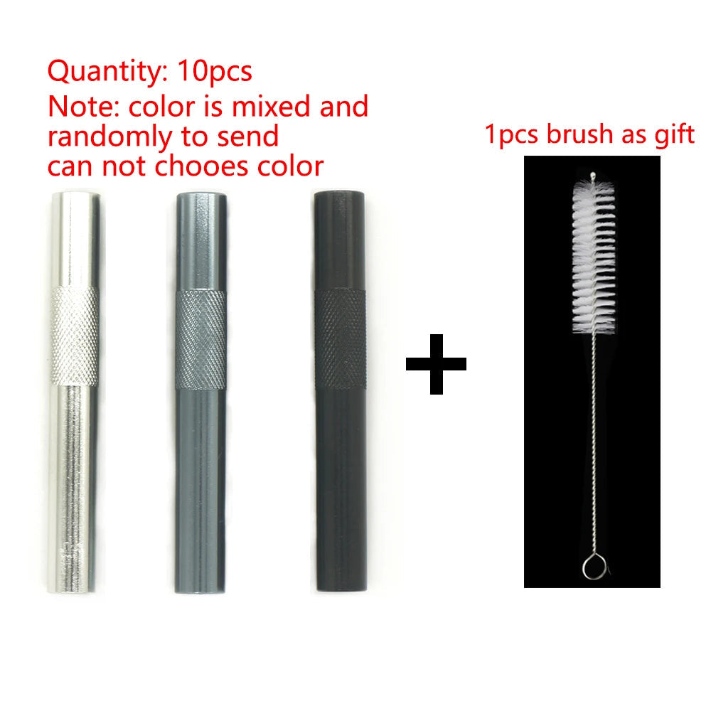 Pailles Réutilisables | Aluminium avec Brosse de Nettoyage | Pack Multiple, Couleurs Variées