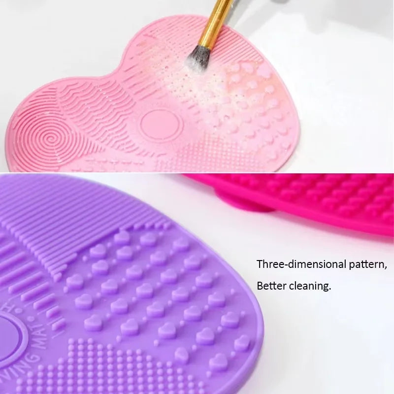Tampon Nettoyeur de Pinceaux de Maquillage en Silicone | Surface Texturée à Gommage & Ventouse | Nettoyage en Profondeur