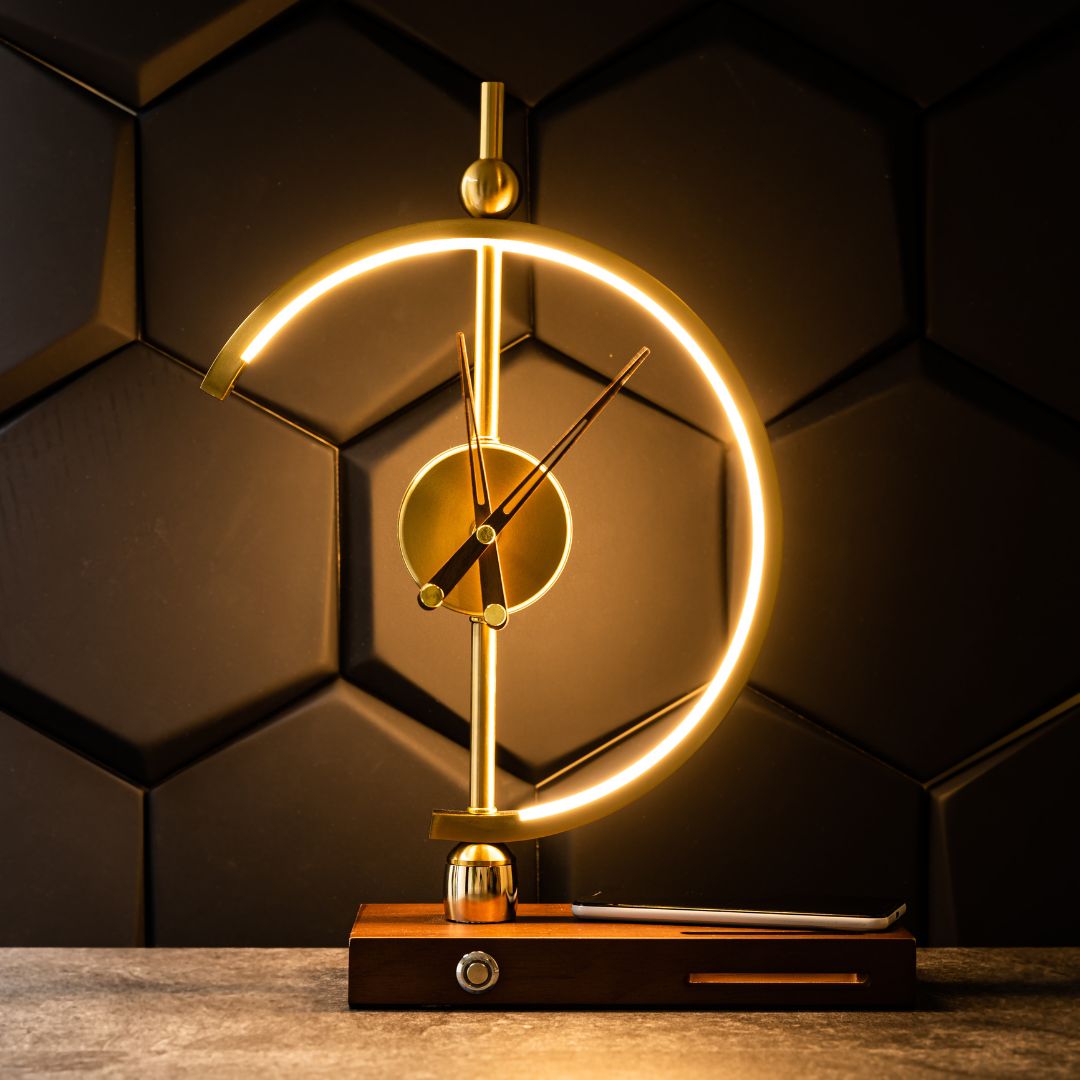 GlowCharge - Bureau Transparent, Éclairage Lumineux, Charge Sans Fil Facile pour Téléphone