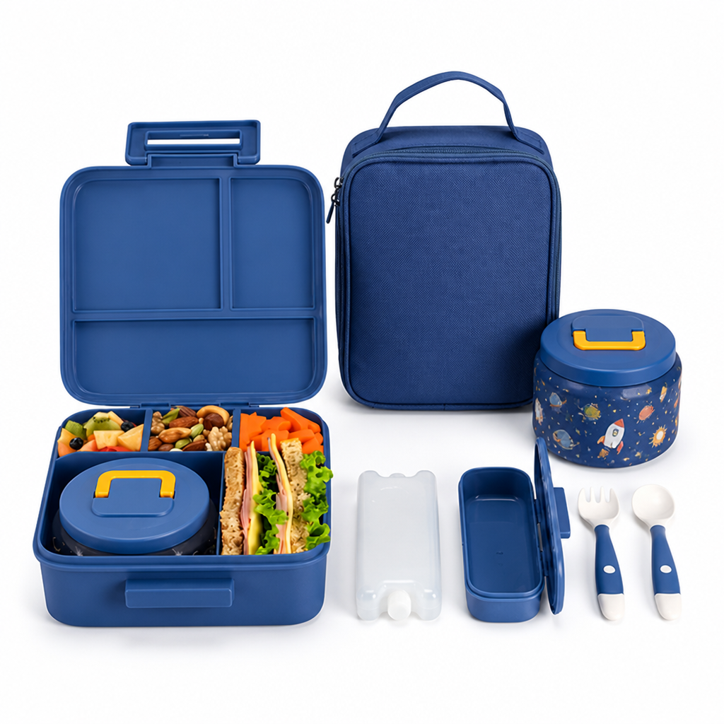 Boîte repas enfant fermée au design pratique pour l'école et les sorties