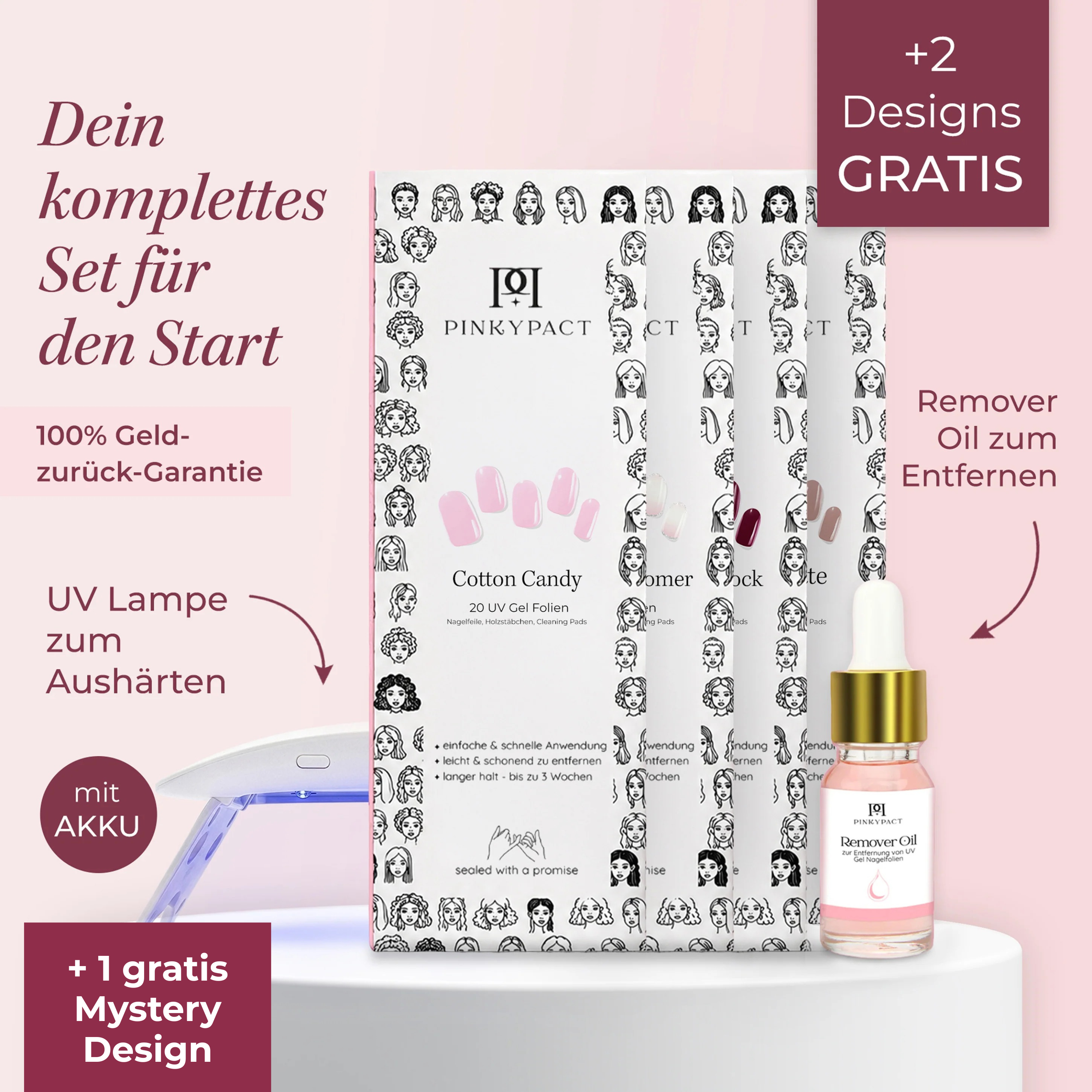 Vue d’ensemble du kit Lumévia pour une manucure à domicile simple