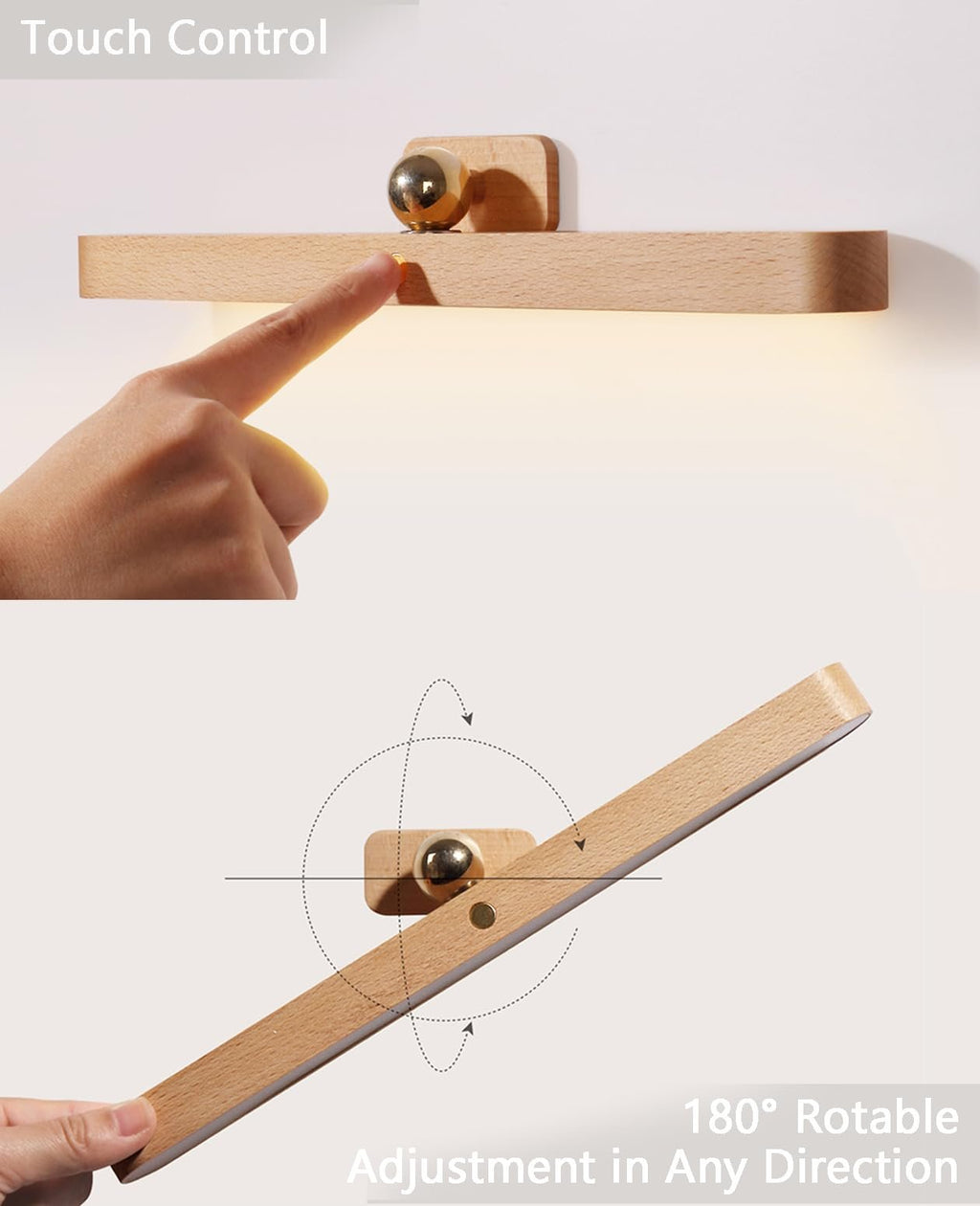 LumaWood - Lampe Magnétique Facile avec Lumière Naturelle Douce Partout