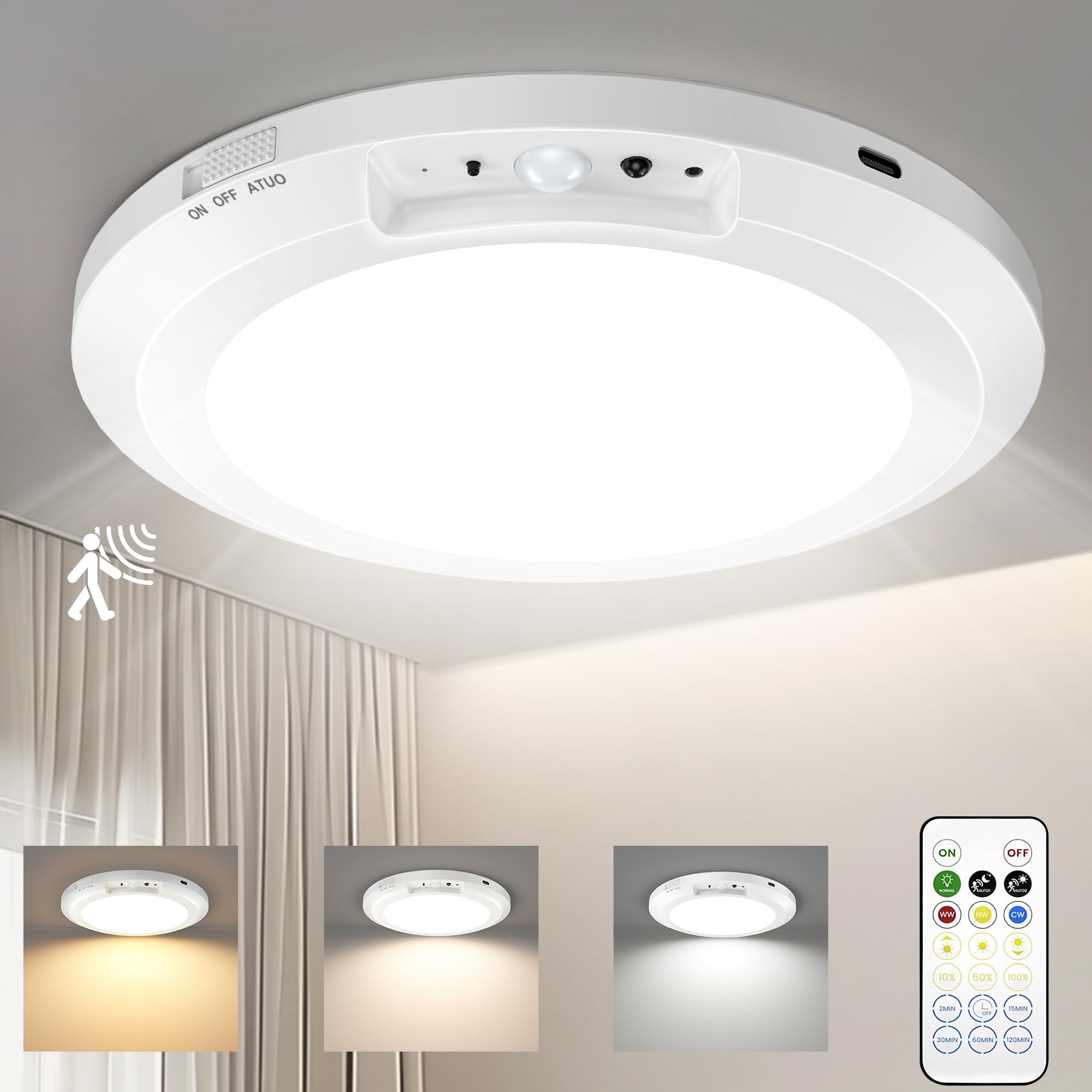LumiGlide - Lampe Capteur Mouvement Rechargeable Mains Libres