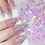 Set de strass pour nail art | Formes mixtes Aurora rose | Dos plat en verre 400 pcs | Manucure DIY