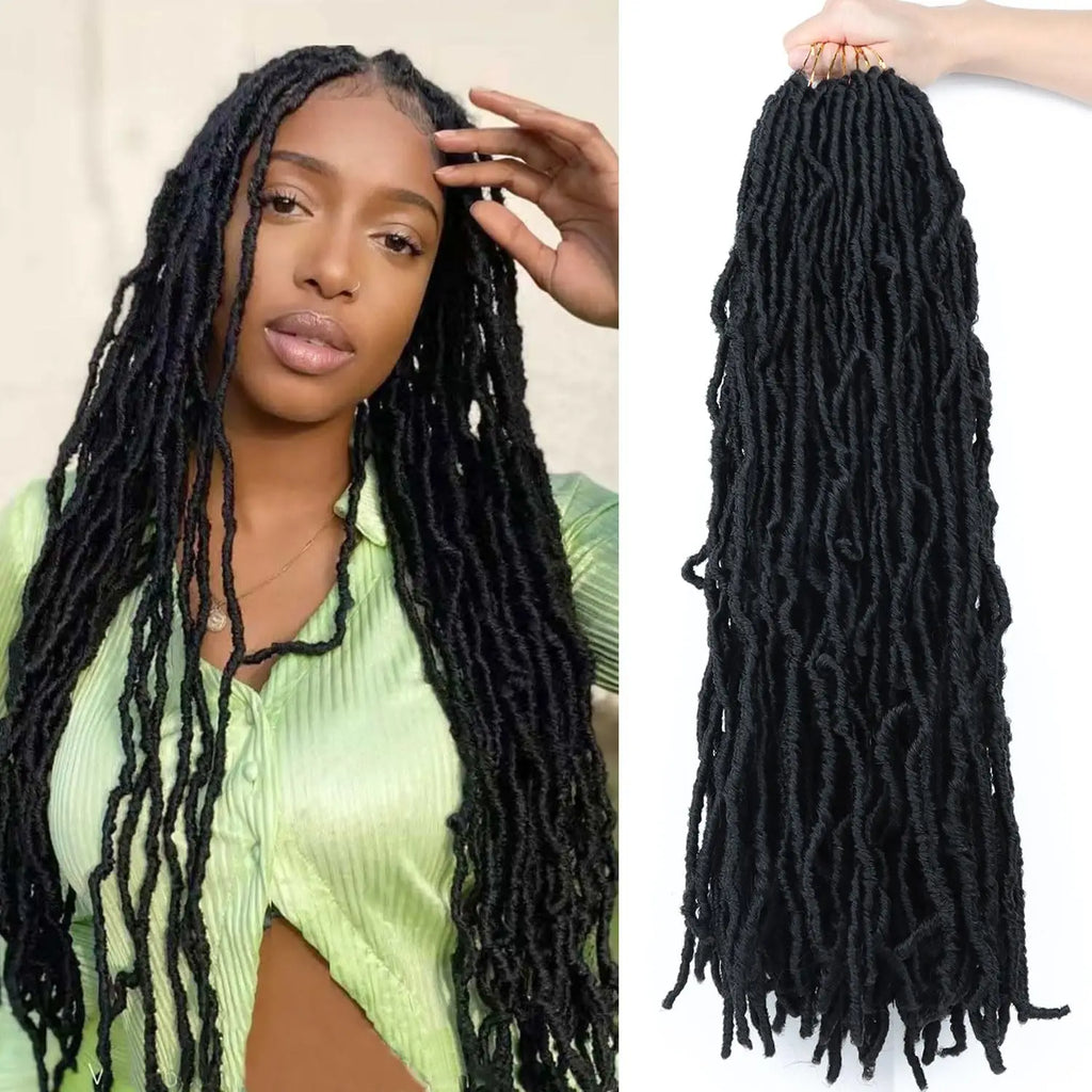 Extensions de cheveux Faux Locs | Style Crochet Résistant à la Chaleur | Fibre Synthétique Douce de 24 pouces
