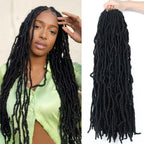 Extensions de cheveux Faux Locs | Style Crochet Résistant à la Chaleur | Fibre Synthétique Douce de 24 pouces