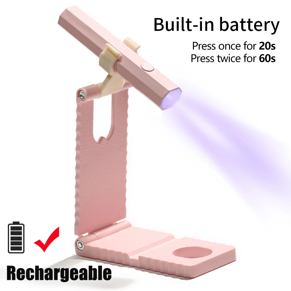 Lampe à ongles portable | Rechargeable 18W UV LED durcissante | Chargement USB-C & batterie intégrée
