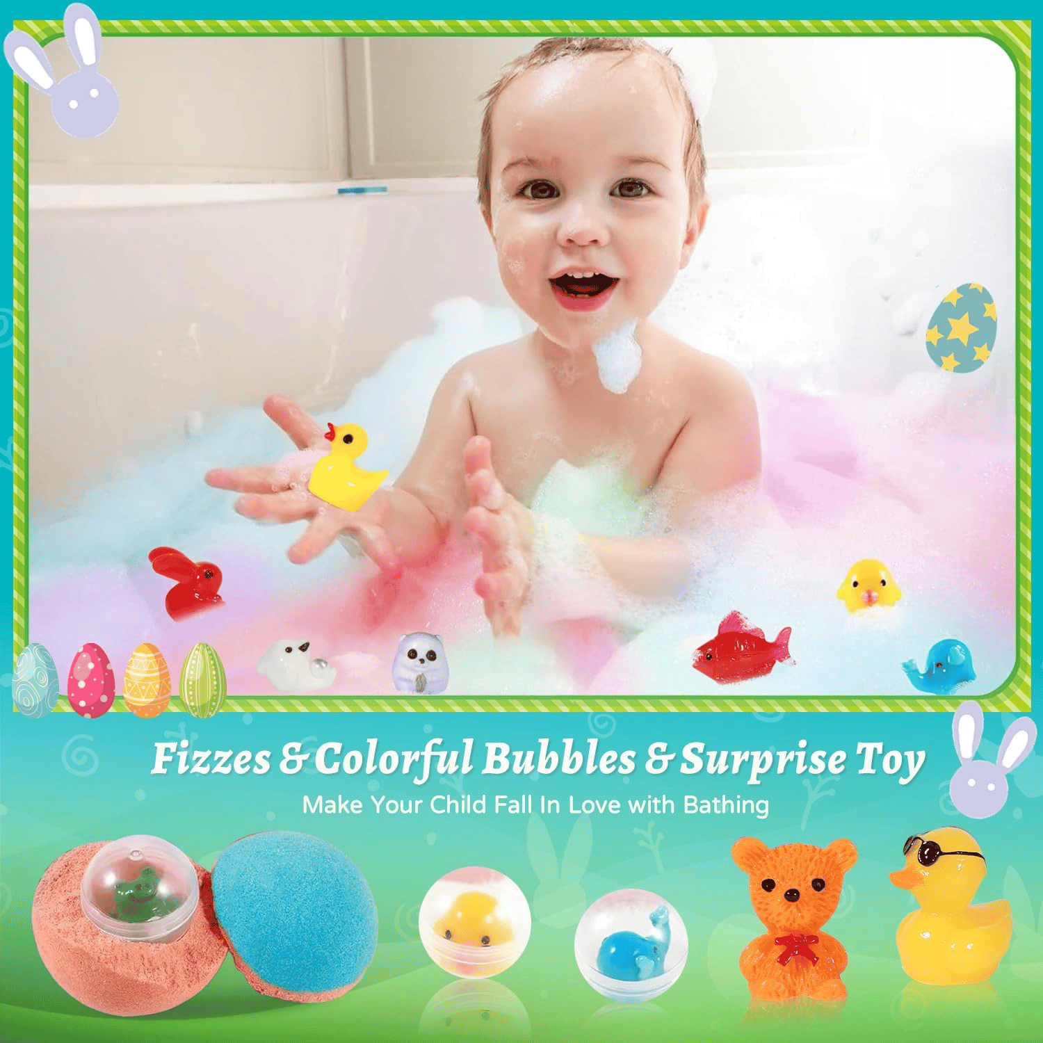 SplashJoy - Bombes de Bain avec Jouets Surprises Animaux
