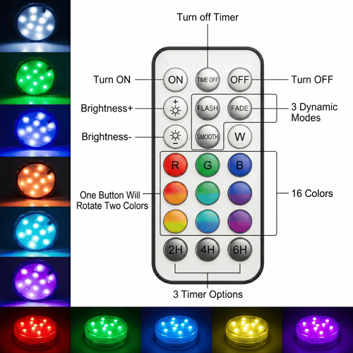 Éclairage LED LumiWave – Étanche et 16 couleurs