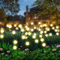 Lumières de jardin solaires | Design luciole à 10 LED | Alimentées à l'énergie solaire et étanches