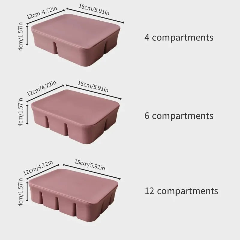 Bac à glaçons en silicone avec glaçons formés et démoulage facile