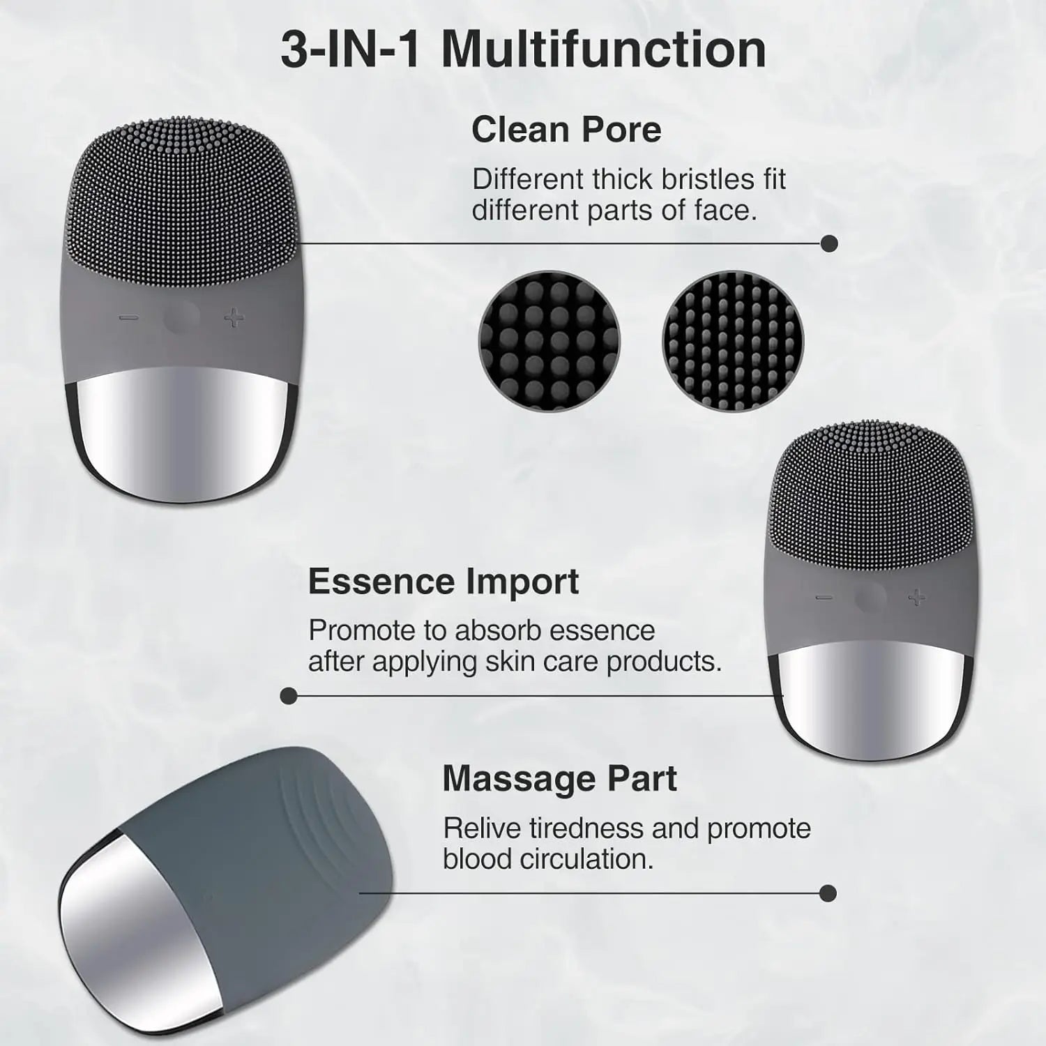Brosse Nettoyante Visage | Sonique | Silicone de Qualité Alimentaire & Étanche | Nettoyage Profond