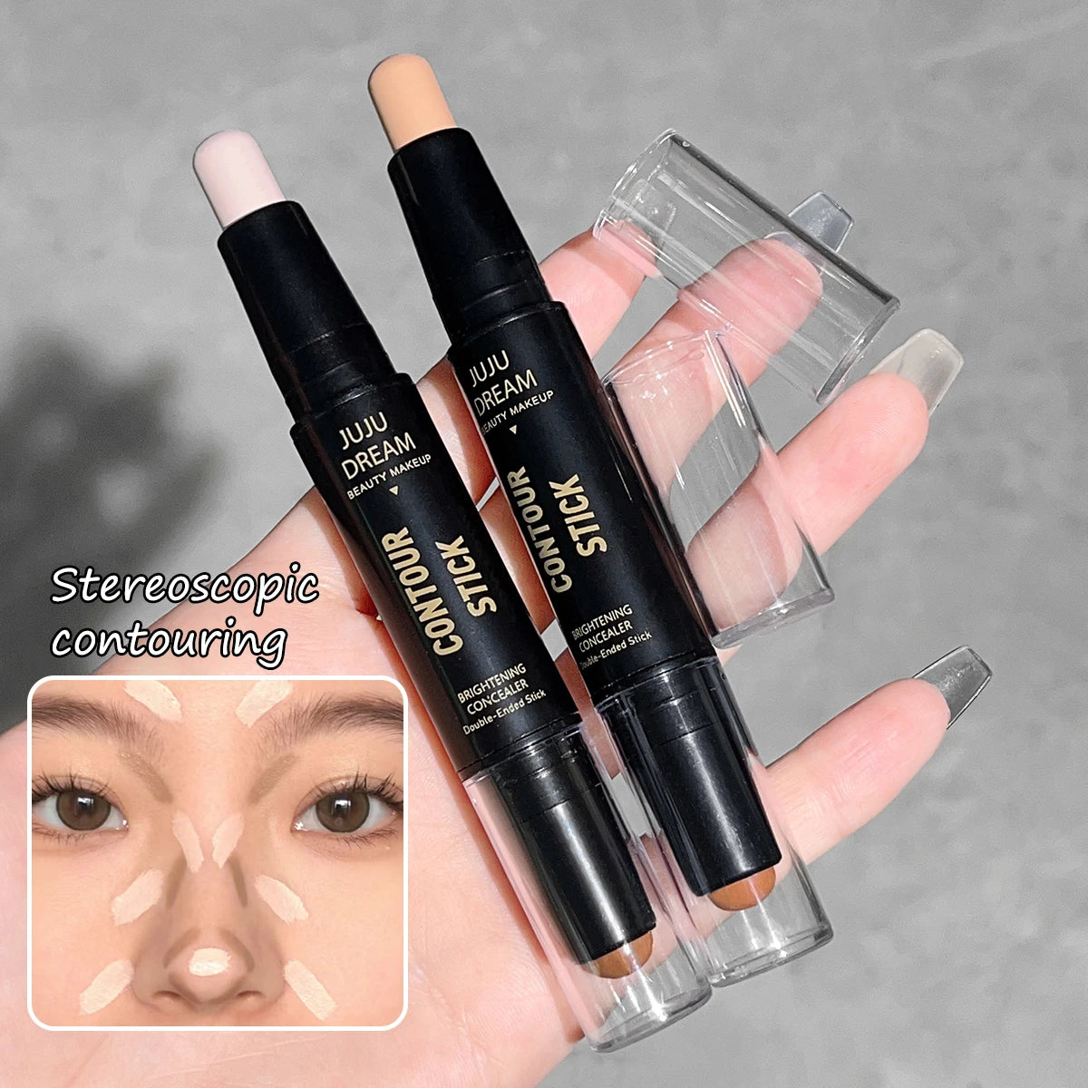 Stylo Contour Double Embout | Fond de Teint Crème & Anticernes | Couvrance Longue Durée