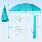 Parasol de Terrasse & Plage | Canopée 160 cm | Polyester Imperméable, Armature en Acier & Protection UV