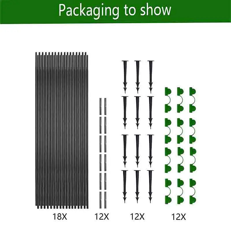 Kit de tunnel de jardin | Arceaux flexibles en fibre de verre | Connecteurs galvanisés | Résistant aux intempéries et réutilisable