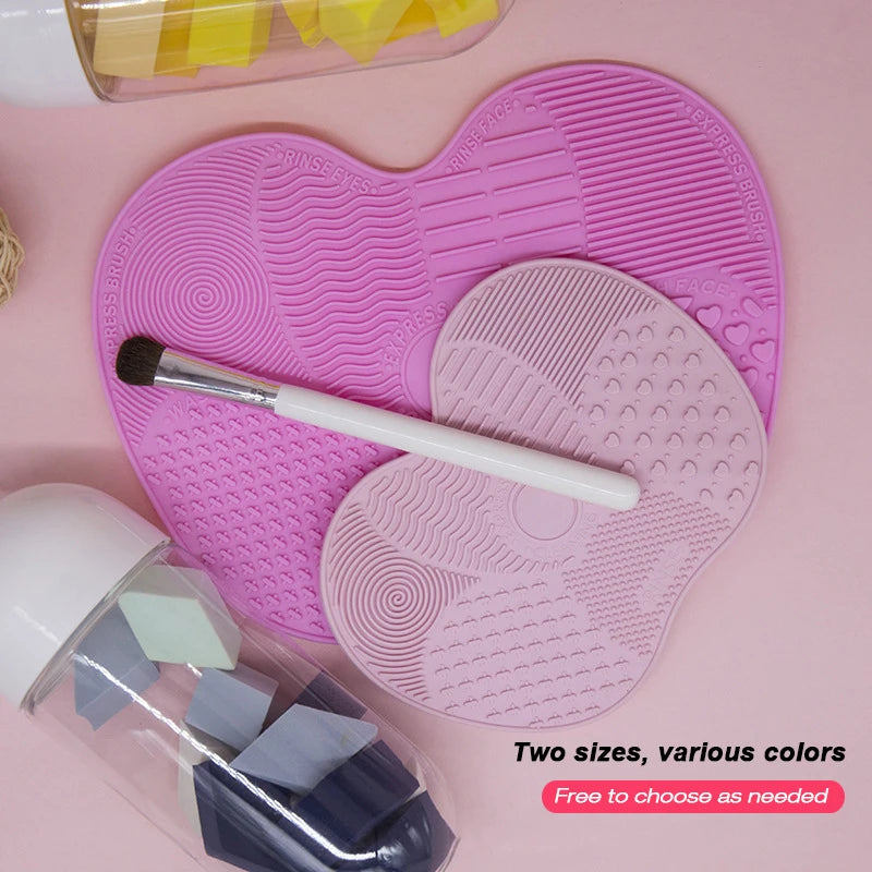 Tampon Nettoyeur de Pinceaux de Maquillage en Silicone | Surface Texturée à Gommage & Ventouse | Nettoyage en Profondeur