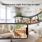 Caméra de surveillance mini intérieure | Vision nocturne haute résolution | Wi-Fi double bande | Détection de mouvement