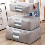 Sac de rangement pliable | Tissu non tissé anti-poussière | Fermeture éclair et poignées | Gain de place