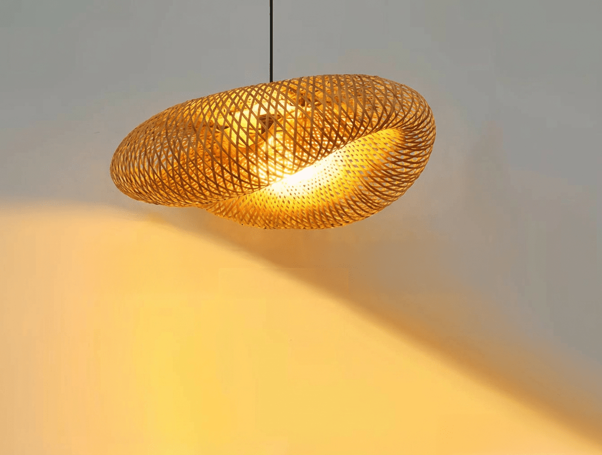 Suspension en bambou LumiBamboo – Lumière naturelle