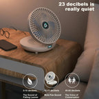 Ventilateur pliable portable | Double usage bureau et murale | Rechargeable USB, silencieux et longue autonomie