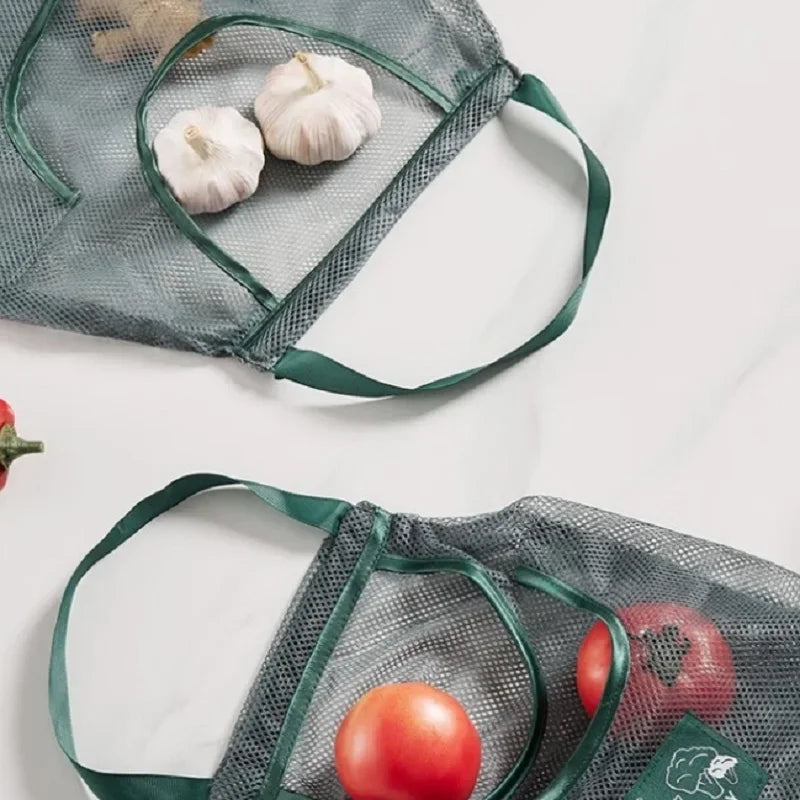 Sac suspendu de cuisine pour produits frais | Filet respirant réutilisable | Rangement gain de place pour fruits et légumes