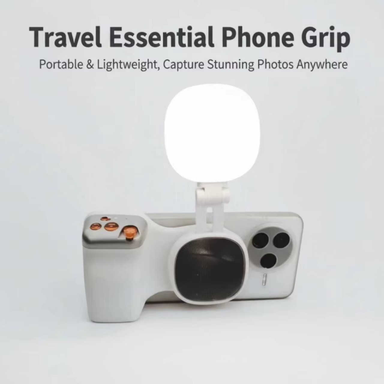 Support magnétique Lunexa avec éclairage d'appoint allumé sur smartphone