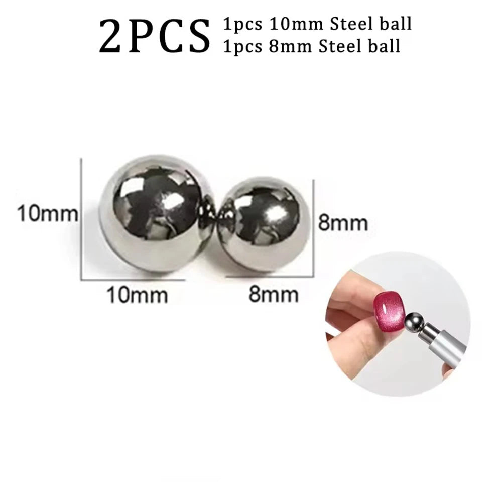 Kit Aimant Ongles Œil de Chat | Aimant Double Tête & Perles Magnétiques | Acier Inoxydable | Précision Salon