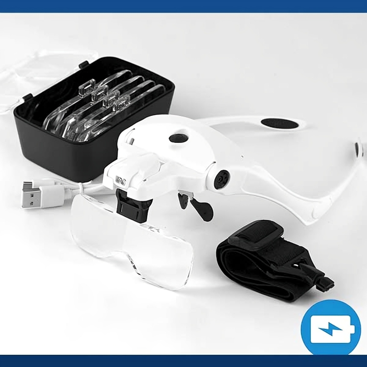 FocusMate™ - Loupe Mains Libres Grossissement LED Intégré