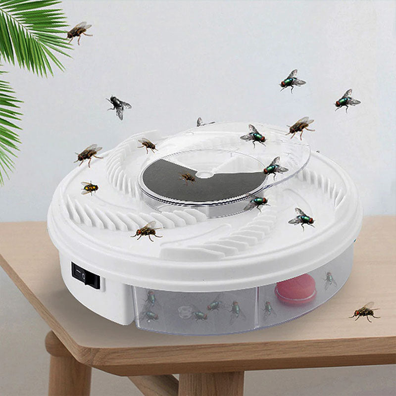 Piège à insectes domestique | Design rotatif silencieux | 5 stations d’appât | Sans produits chimiques