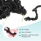 Extensions de cheveux Faux Locs | Style Crochet Résistant à la Chaleur | Fibre Synthétique Douce de 24 pouces