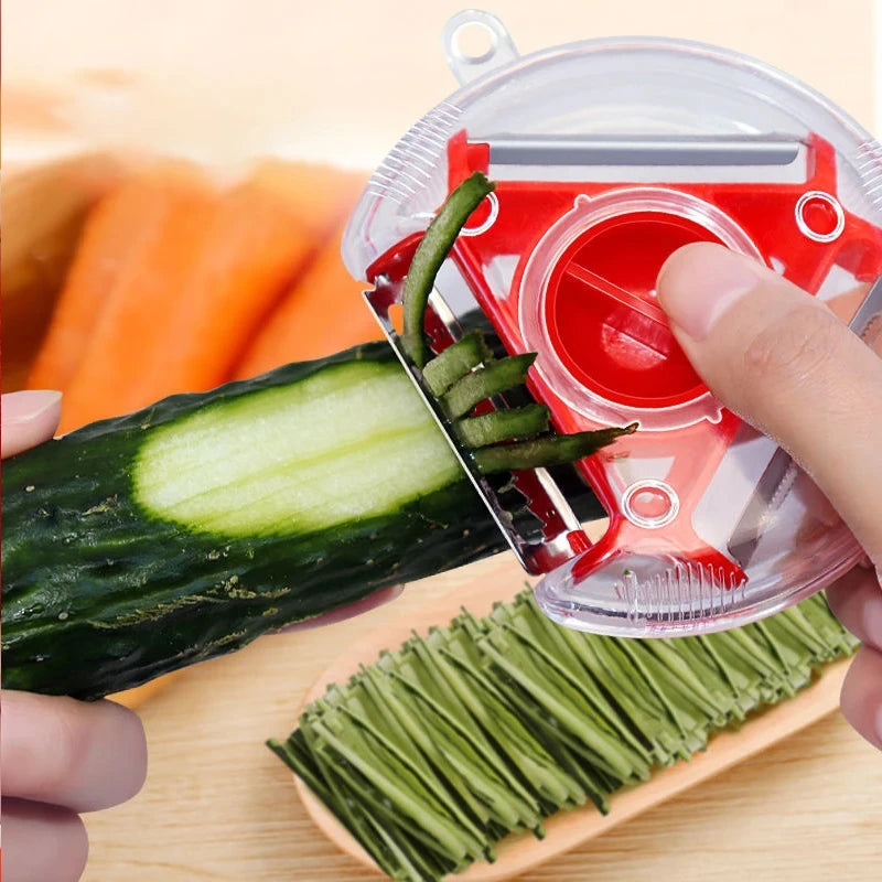 Éplucheur de légumes 3-en-1 | Coupe-Julienne, Trancheur & Râpe | Lames en acier inoxydable