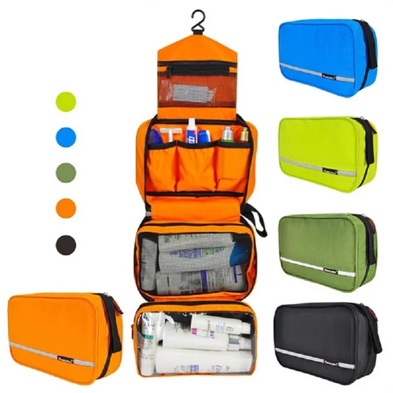 Trousse de toilette pour hommes et femmes | Grand organisateur déperlant | Compartiments intérieurs en nylon Oxford