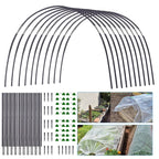 Kit de tunnel de jardin | Arceaux flexibles en fibre de verre | Connecteurs galvanisés | Résistant aux intempéries et réutilisable