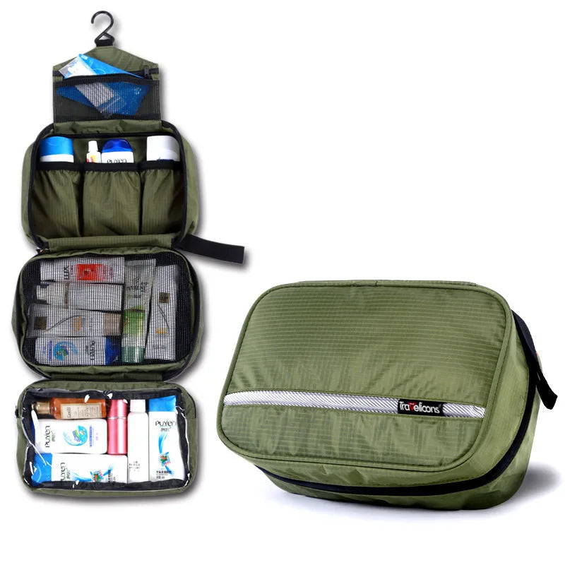 Trousse de toilette pour hommes et femmes | Grand organisateur déperlant | Compartiments intérieurs en nylon Oxford