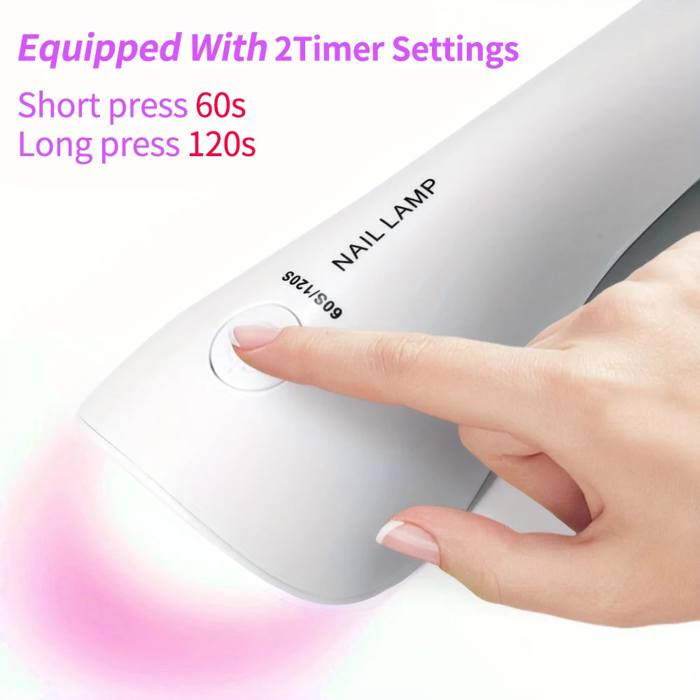 Lampe à ongles LED UV portable | Rechargeable USB et sans fil | Séchage rapide et couvrance uniforme | Taille compacte de voyage