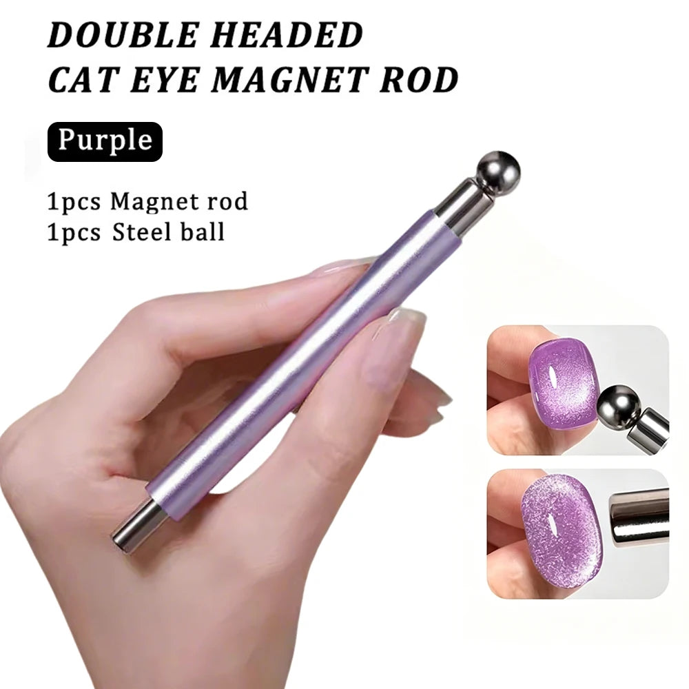 Kit Aimant Ongles Œil de Chat | Aimant Double Tête & Perles Magnétiques | Acier Inoxydable | Précision Salon