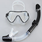 Masque de plongée intégral pour adultes | Vue panoramique | Verre trempé et silicone | Tuba à embout sec