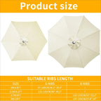 Toile de parasol de remplacement | Design ventilé et imperméable | Polyester