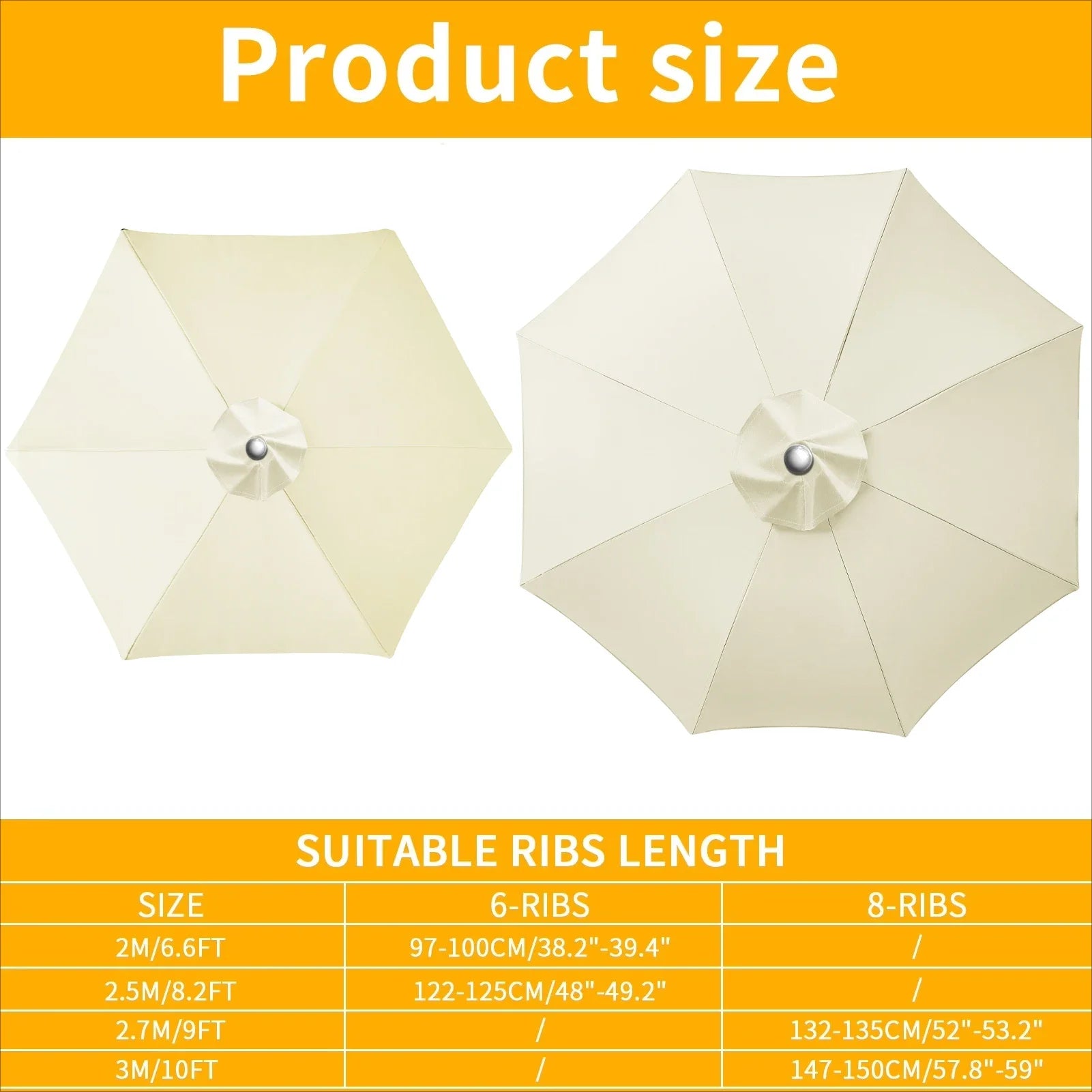 Toile de parasol de remplacement | Design ventilé et imperméable | Polyester