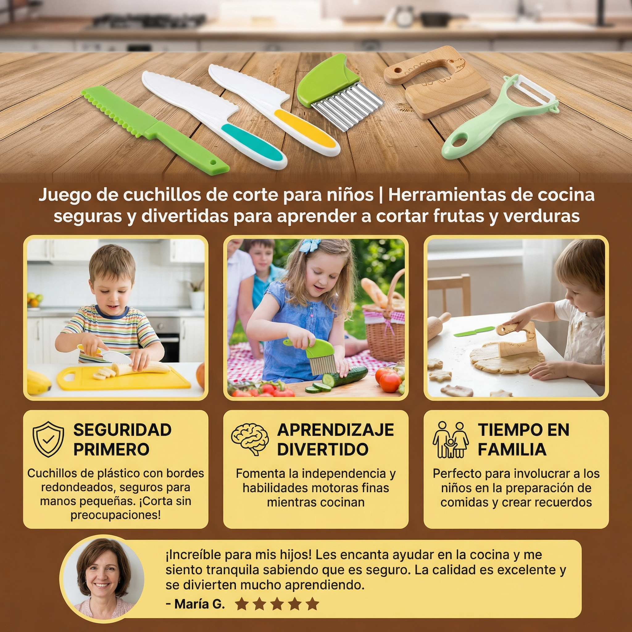 SliceJoy - Ensemble de Couteaux Sécurisés pour Enfants