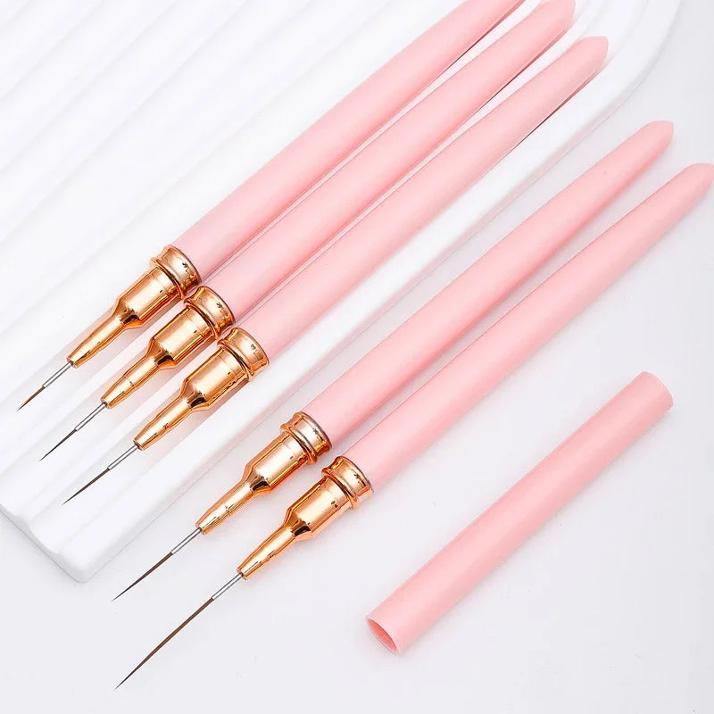 Set de pinceaux pour nail art | Pinceaux liner de précision | Lot de 5 tailles assorties | Finition professionnelle