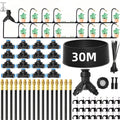 Kit d'irrigation de jardin | Buses en laiton réglables | Tuyau de 30 m & raccords rapides | Économie d'eau
