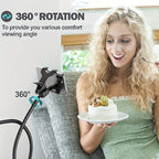 Support de téléphone à col de cygne réglable | Bras long et flexible | Base à pince & rotation à 360°