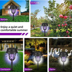 Piège à moustiques solaire | LED violette et blanche double | Autonomie de 8 à 10 heures | Jardin et terrasse