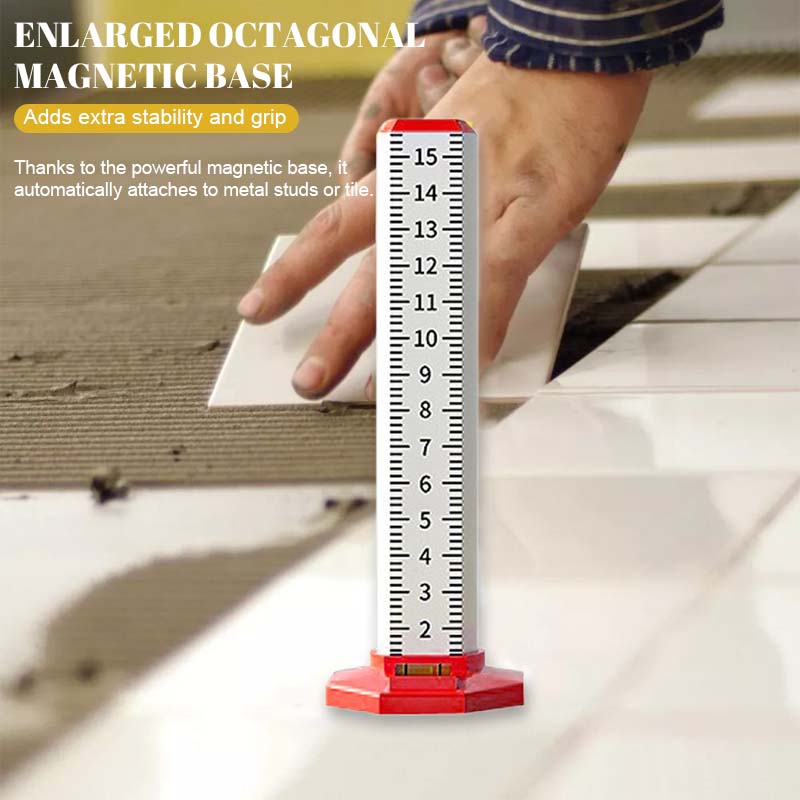 Règle de Marquage Hauteur avec Niveau Intégré et Fixation Magnétique