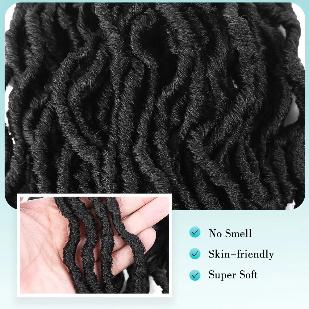 Extensions de cheveux Faux Locs | Style Crochet Résistant à la Chaleur | Fibre Synthétique Douce de 24 pouces