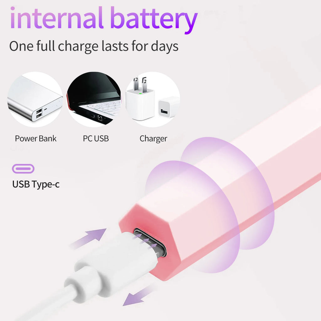 Lampe à ongles portable | Rechargeable 18W UV LED durcissante | Chargement USB-C & batterie intégrée
