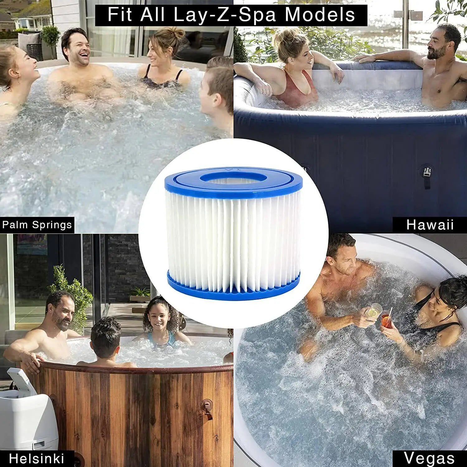 Cartouche de Filtre pour Bain à Remous et Spa | Filtration Haute Efficacité | Lot de 6 Remplacements | Maintient l'Eau Propre